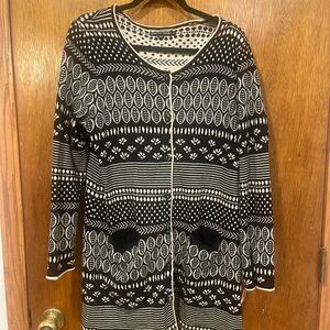 Gudrun Sjoden Black and White Patterned Women's Sweater